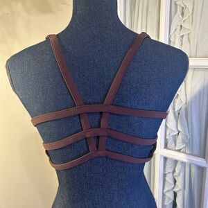 VUORI XL Yosemite Sports Bra Brown Strappy Back Athletic Bra Top EUC